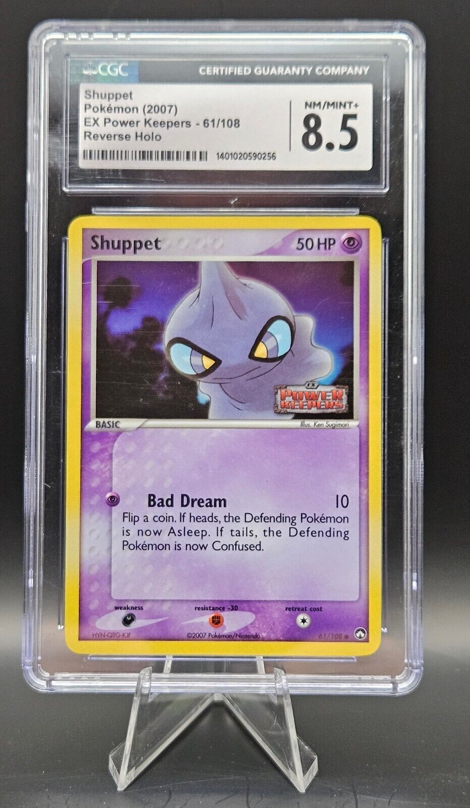 CGC 8.5 Shuppet 61/108 2007 EX Power Keepers Pokemon Reverse Holo Card