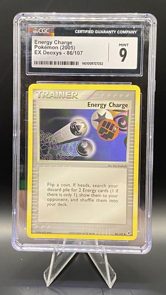 Energy Charge Trainer Pokemon (2005) 86/107 EX Deoxys Regular CGC 9 🔥