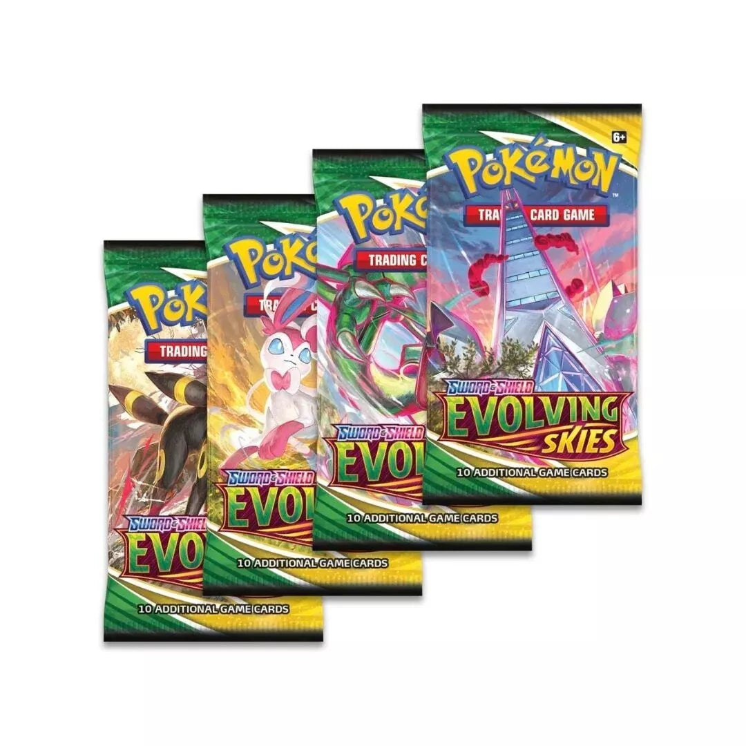 Pokémon TCG: Sword & Shield-Evolving Skies Booster 4-Pack(Artwork Set)